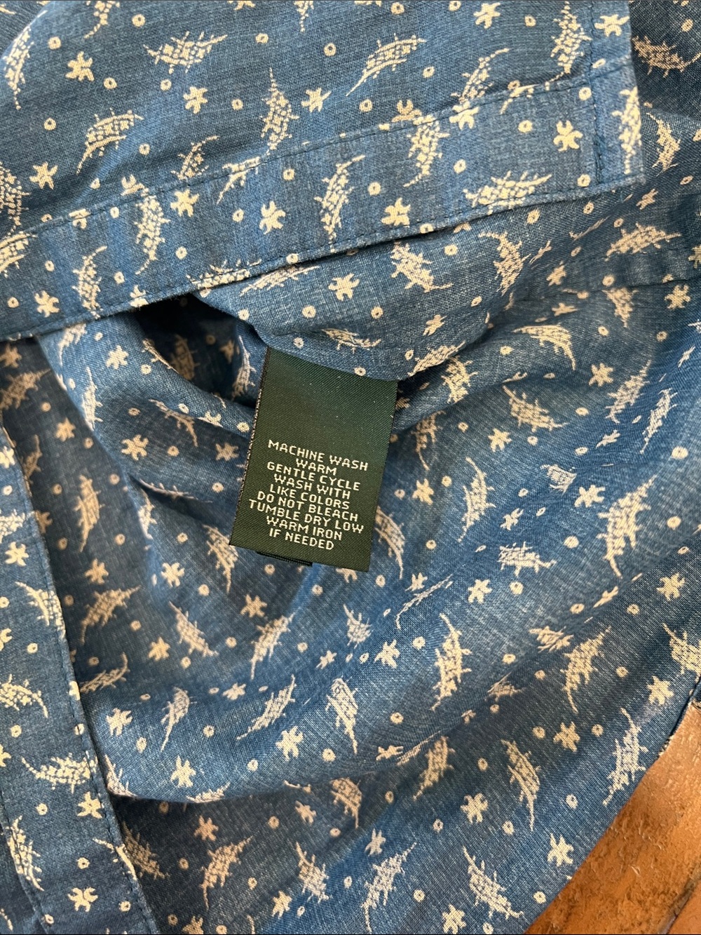 Lauren Ralph Lauren Women's Blue Floral Ruffle Blouse petite small Cottagecore - Picture 4 of 5